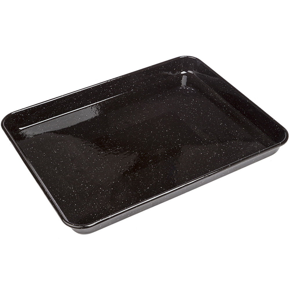 Falcon Enamel Rectangle Baking Tray Black & White Speckle 41x32x3.5cm