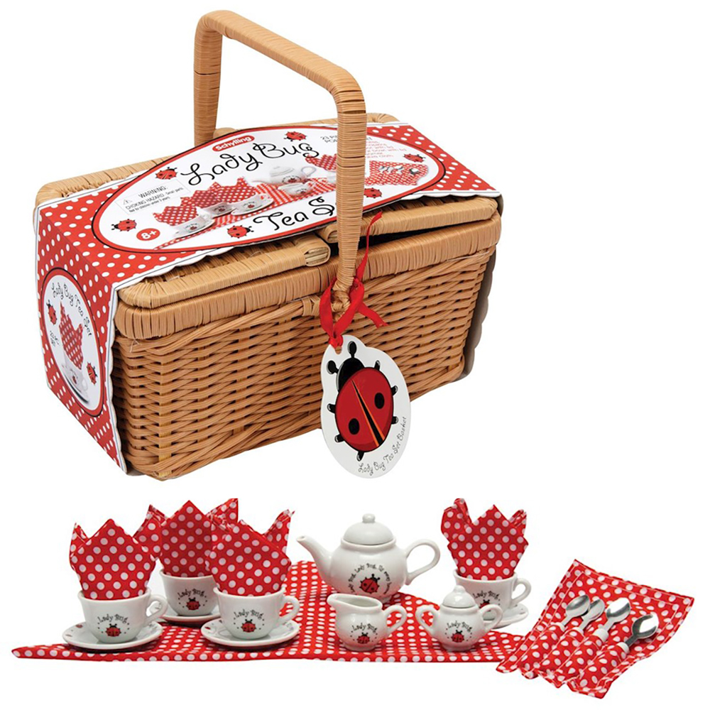 Schylling - Ladybug Tea Set In A Picnic Basket 21pce | Peter's of ...