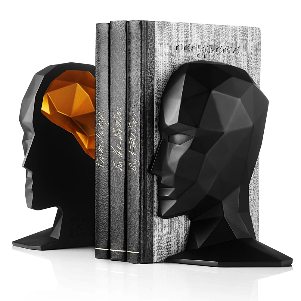Menu - Knowledge In The Brain Black & Gold Bookends | Peter's of Kensington