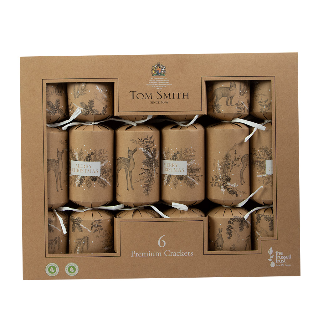 Set De 6 Crackers De Noël Mistletoe & Merry – Damas Blanc Et Or – Neuf