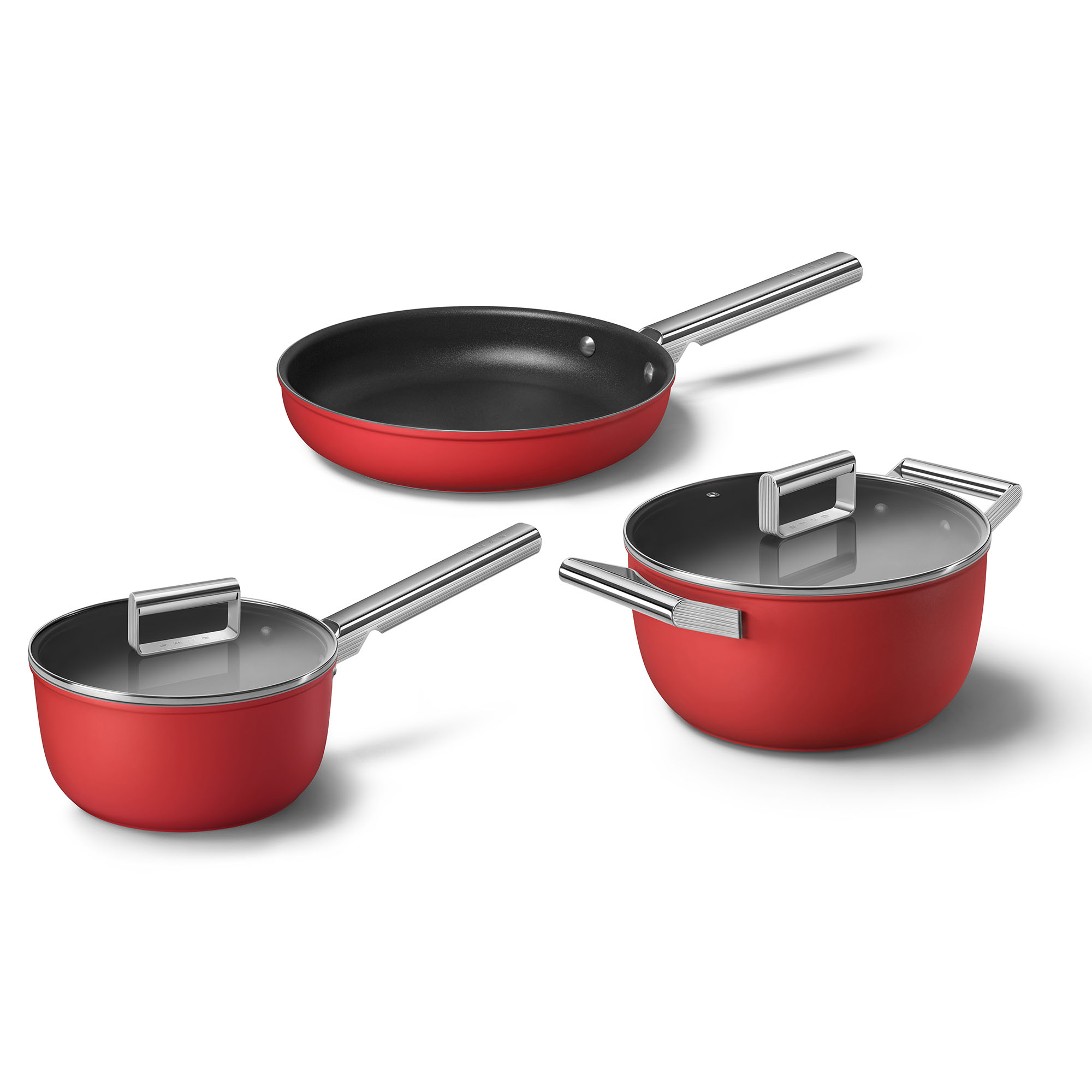 Smeg - 50's Retro Cookware Set Red 3pce | Peter's of Kensington