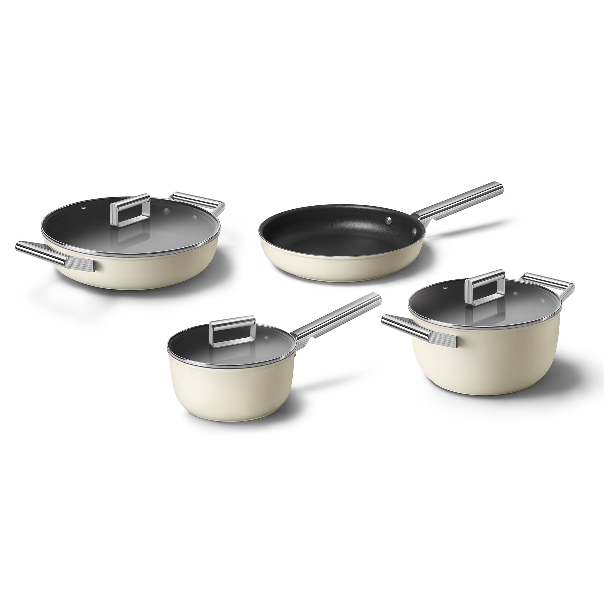 Smeg - 50's Retro Cookware Set Cream 4pce | Peter's of Kensington