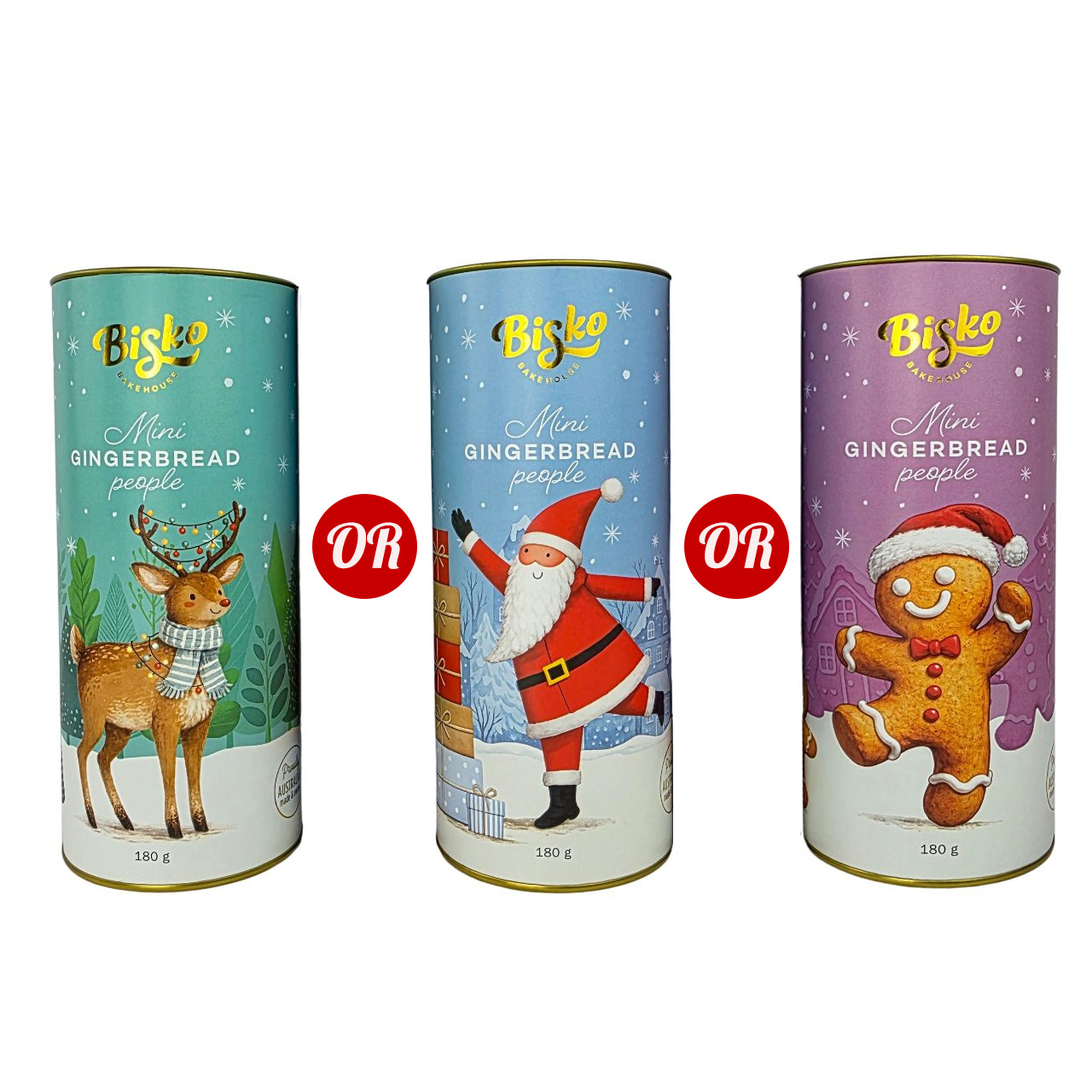 Bisko - Gingerbread Christmas Cylinder Tube Assorted 180g | Peter's of ...